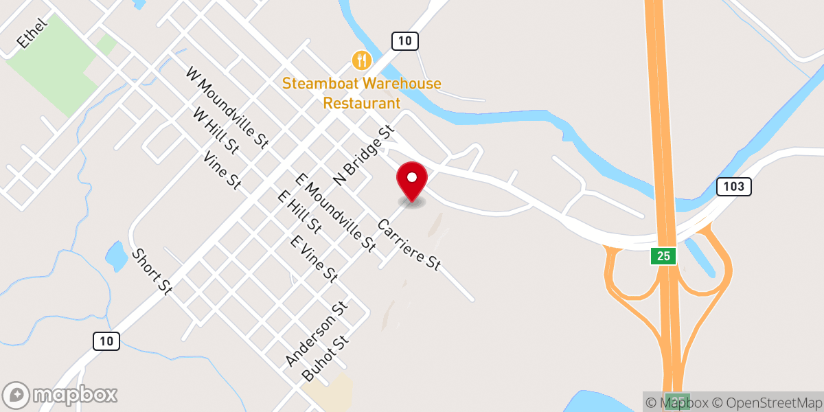 Map showing location of St. John's Episcopal Church