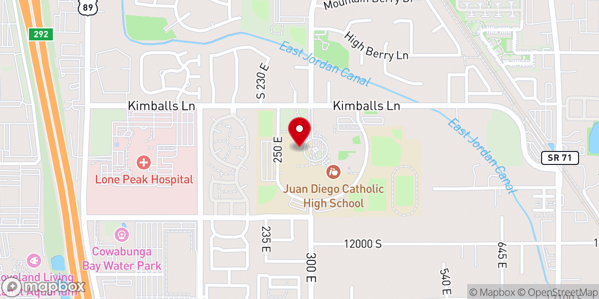 Map showing location of St. John the Baptist Catholic Middle School