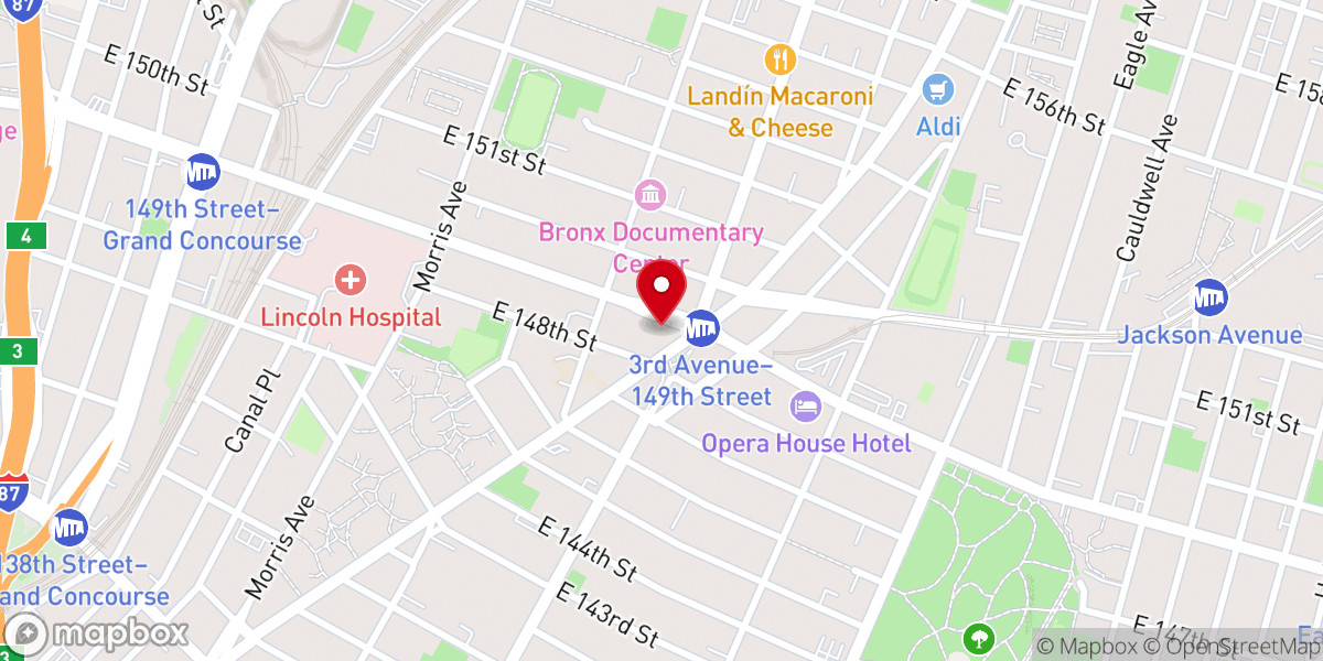 Map showing location of USA Fibroid Centers - Mott Haven