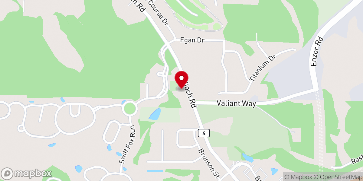 Map showing location of Antioch Baptist Church
