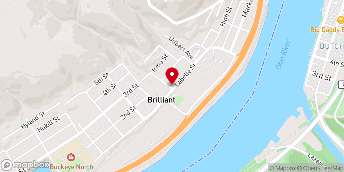 Map showing location of Brilliant First United Methodist Church