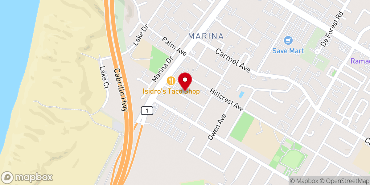 Map showing location of Marina church of Christ