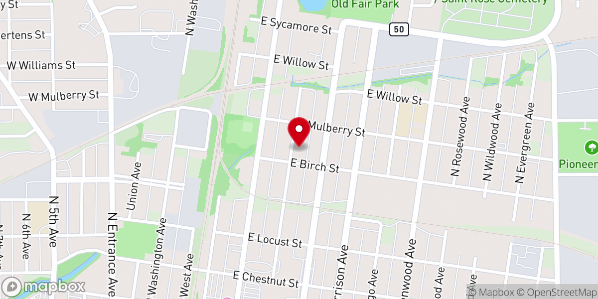 Map showing location of True Holiness Apostolic Faith Church