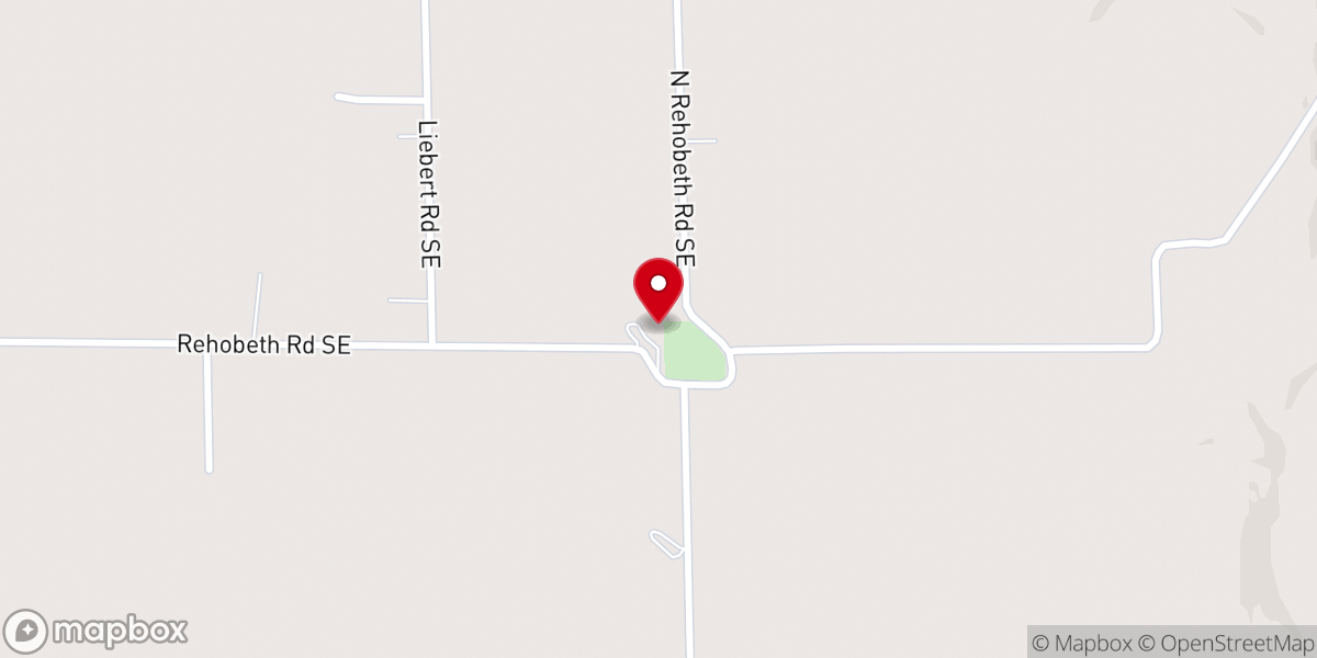 Map showing location of Rehoboth Church