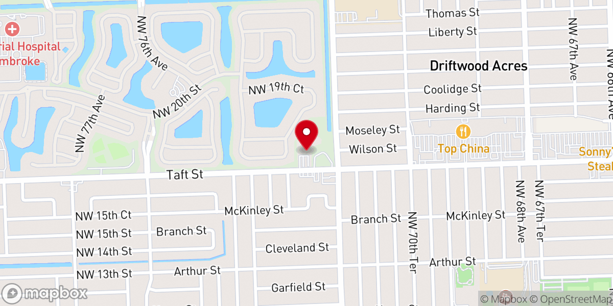 Map showing location of Taft Street Baptist Church