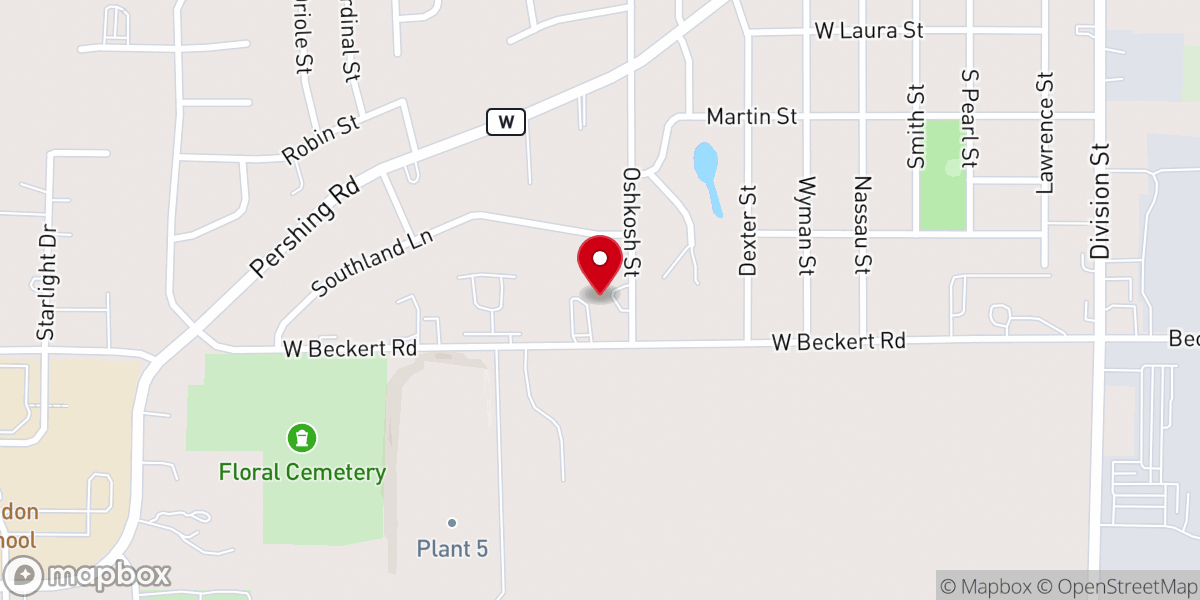 Map showing location of Trinity Lutheran Church