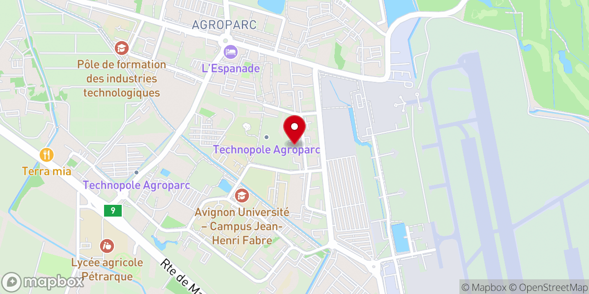 Map showing location of Assemblée Biblique Avignon