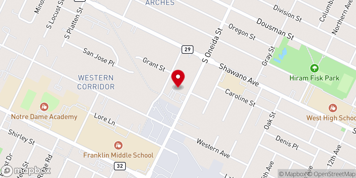Map showing location of Redeemer Lutheran Church