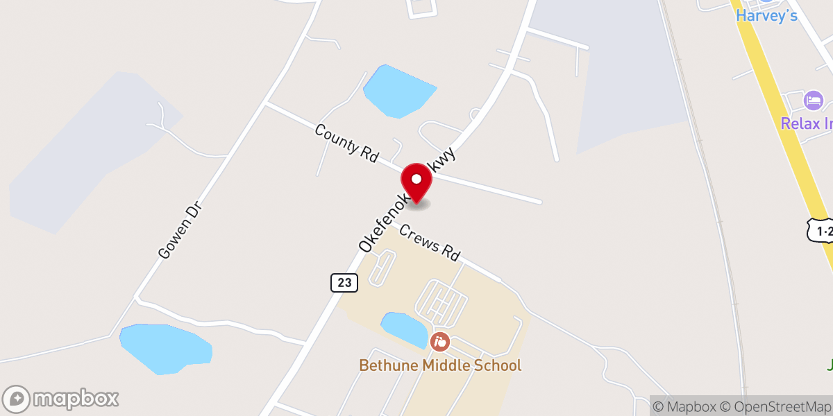Map showing location of Victory Baptist Church