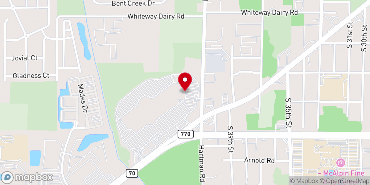Map showing location of Calvary Compassion Church