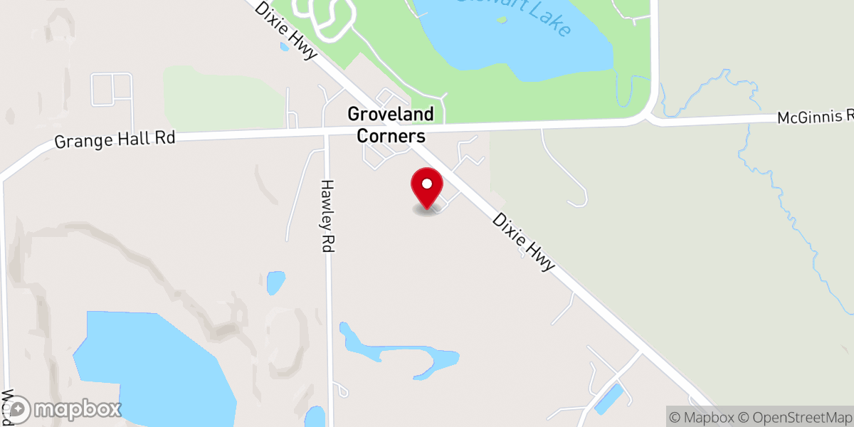 Map showing location of River Rock Grille