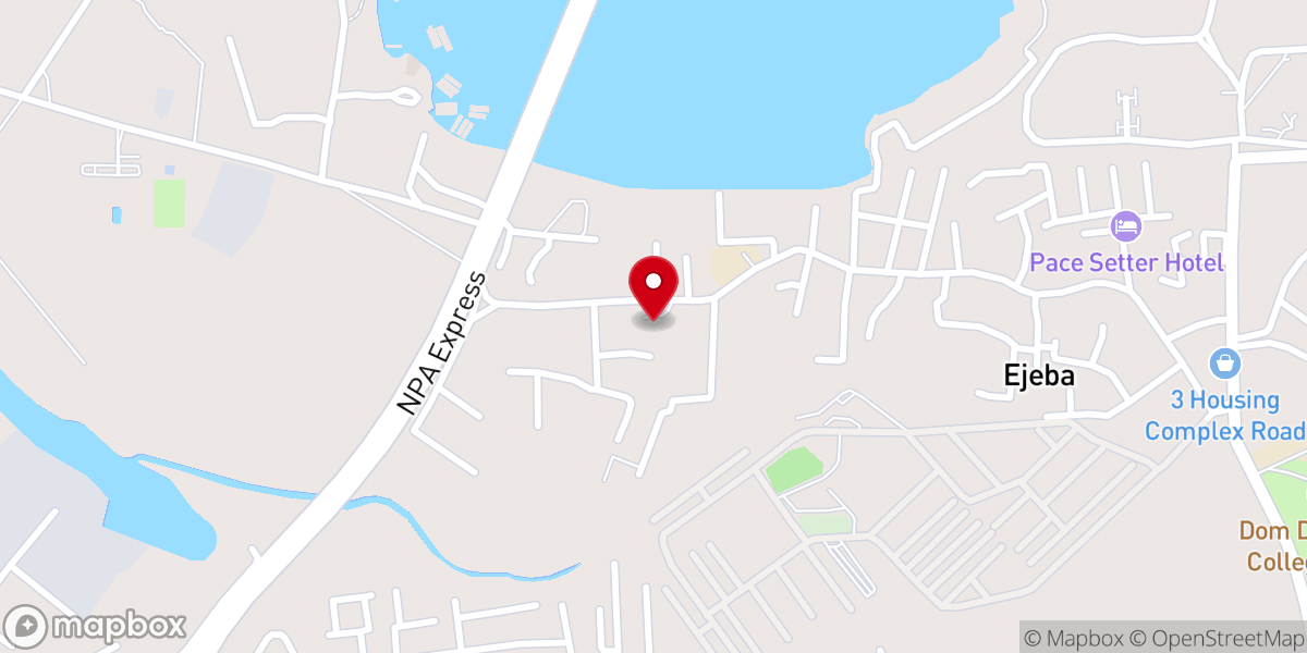 Map showing location of Holy Family Catholic Church Edjeba