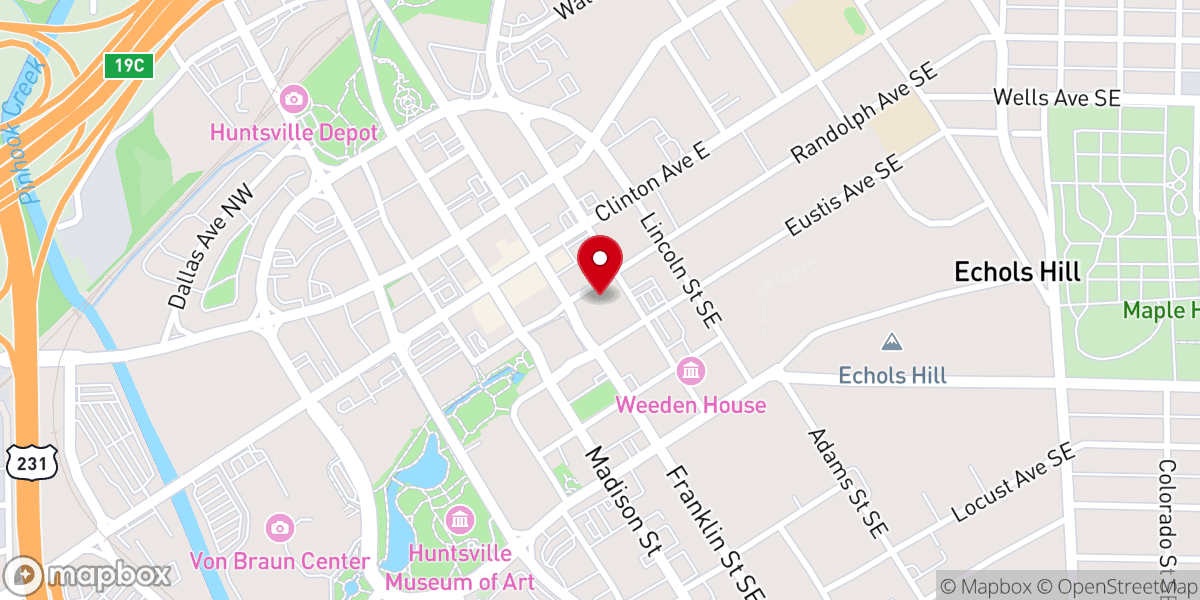 Map showing location of Randolph Church
