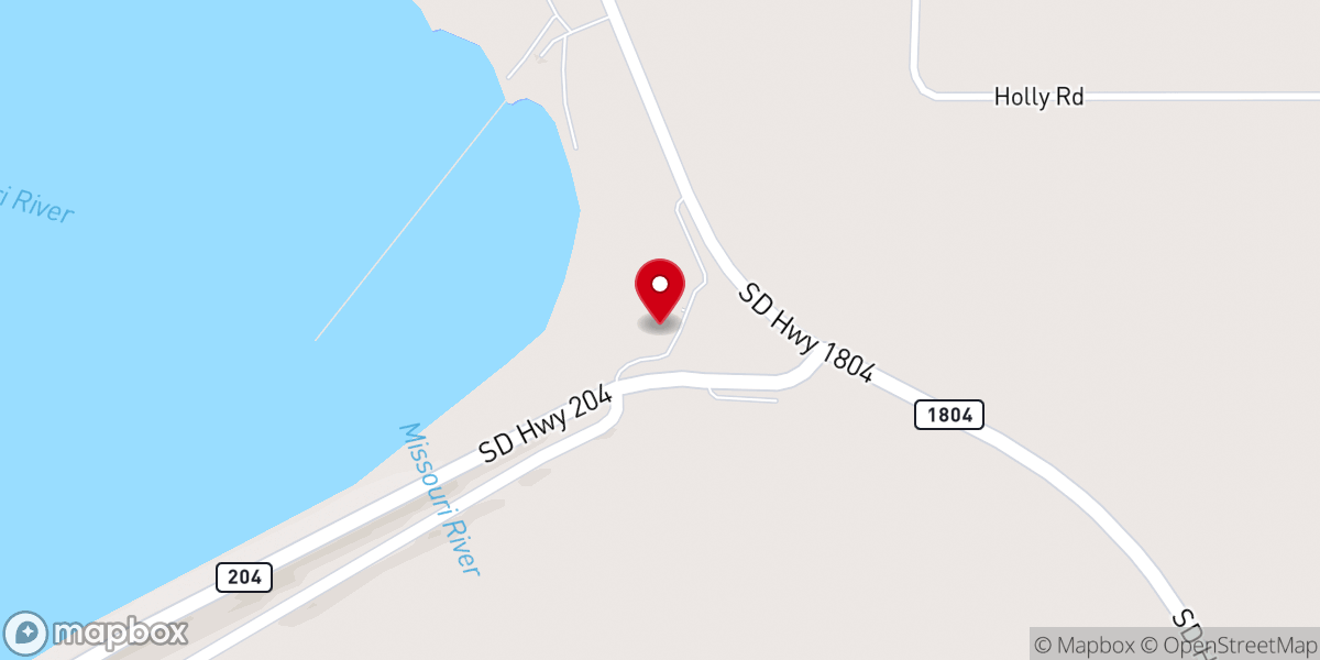 Map showing location of Oahe Mission School and Chapel