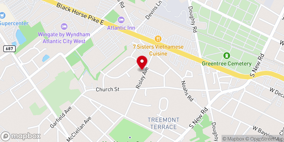 Map showing location of Graves Temple Church of God