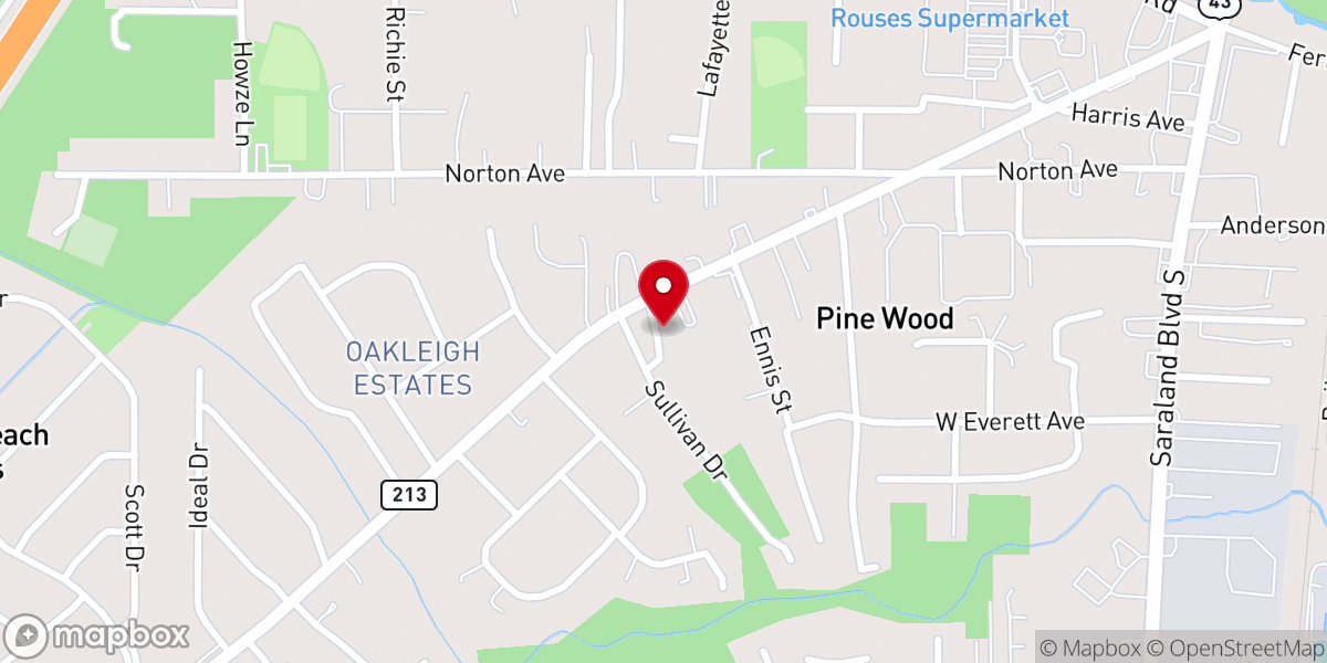 Map showing location of Shelton Beach Road Baptist Church