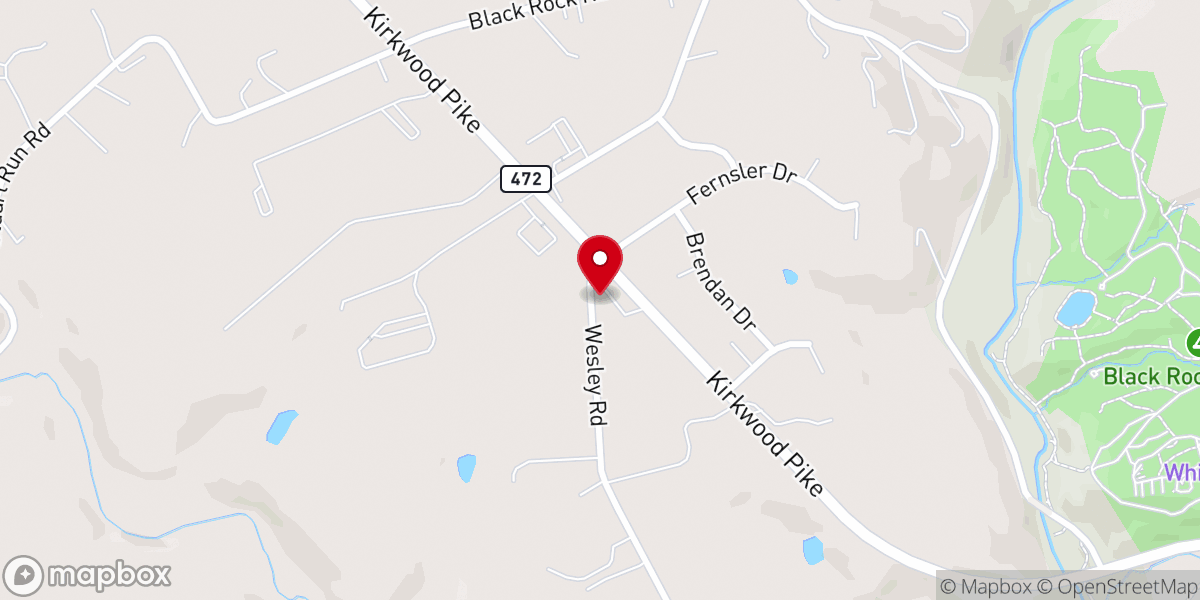 Map showing location of Crossing Jordan Church