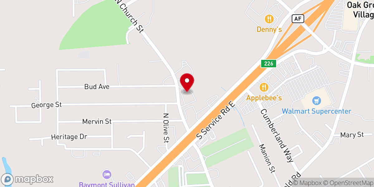 Map showing location of Grace United Methodist Church
