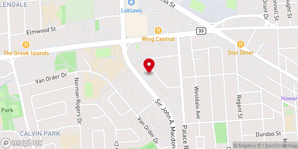 Map showing location of Calvin Park Seventh-Day Adventist Church