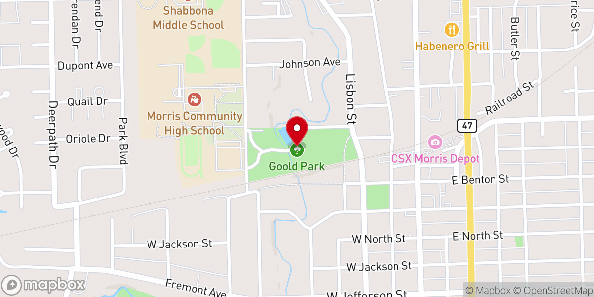 Map showing location of Goold Park