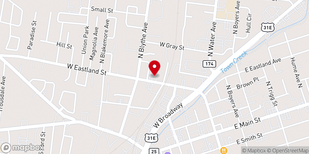 Map showing location of Eastland Church of Christ