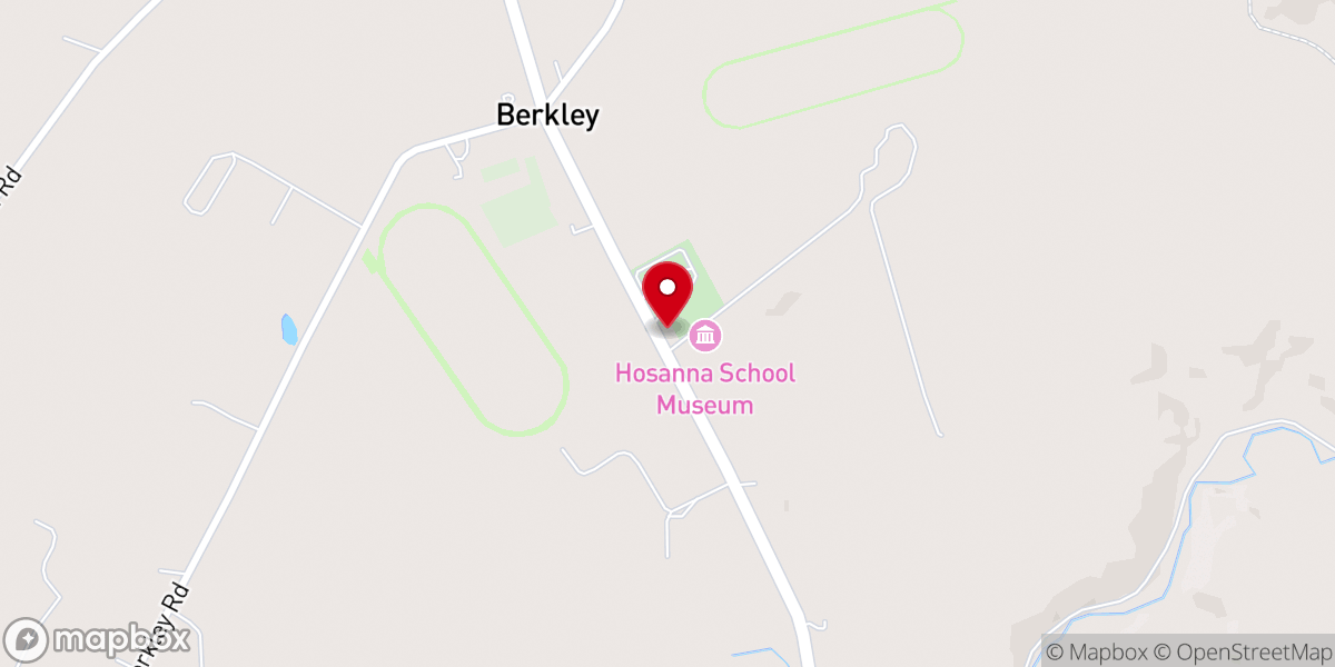 Map showing location of Hosanna AME Church (Maryland History:Berkley Crossroads Historic District)