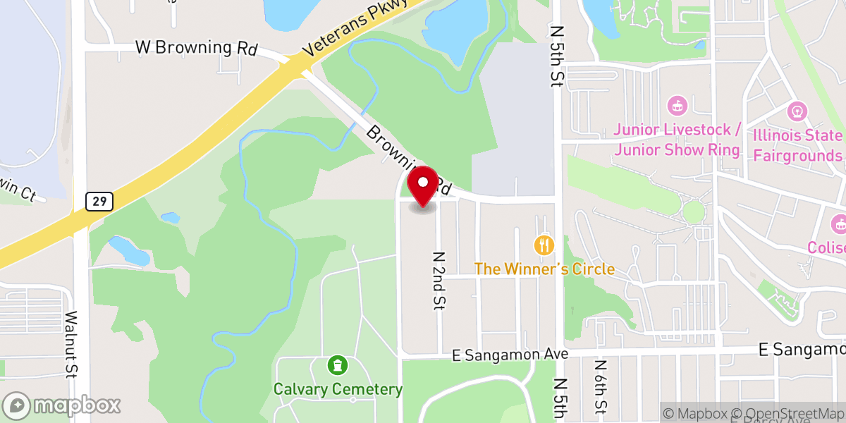 Map showing location of Roanoke Southern Baptist Church