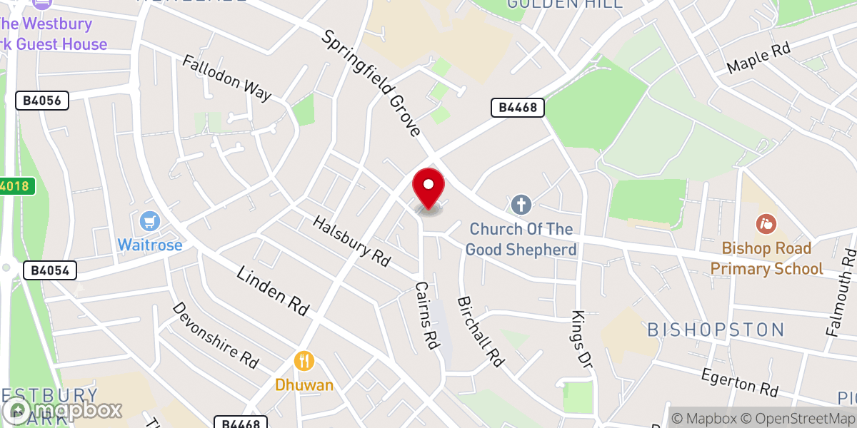 Map showing location of Cairns Road Baptist Church