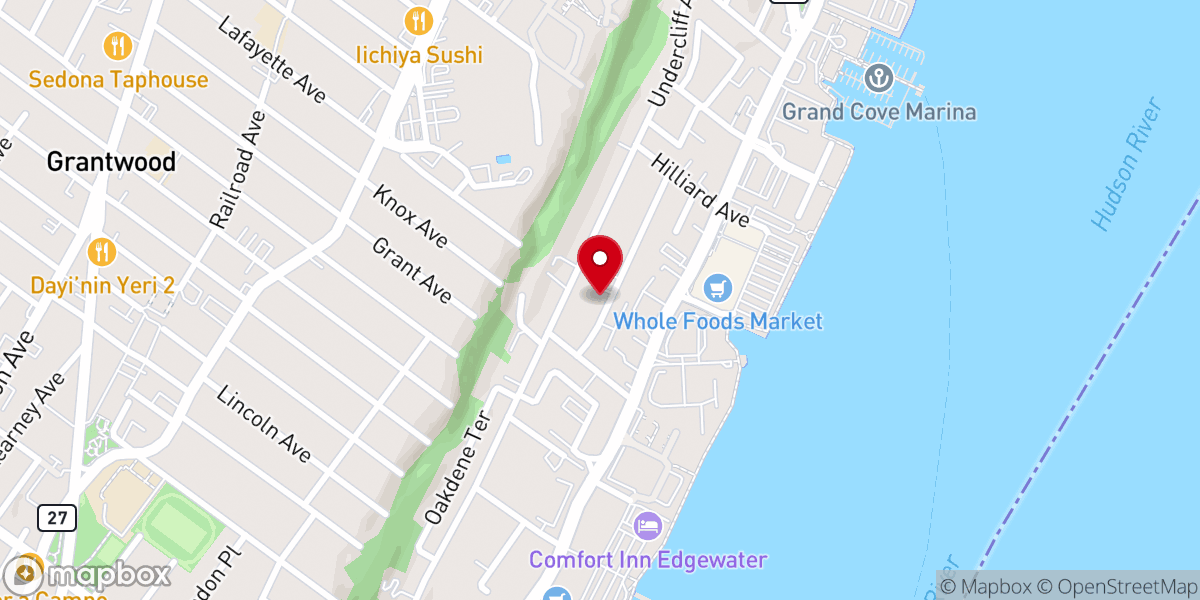 Map showing location of Holy Rosary Parish Hall