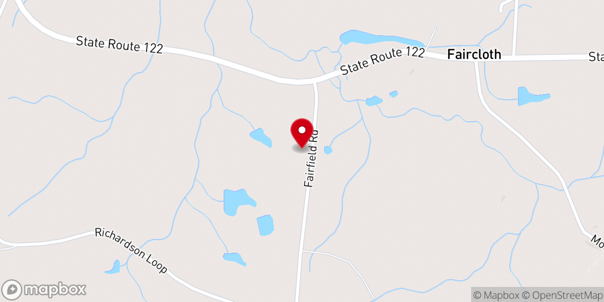 Map showing location of Fairfield Baptist Church
