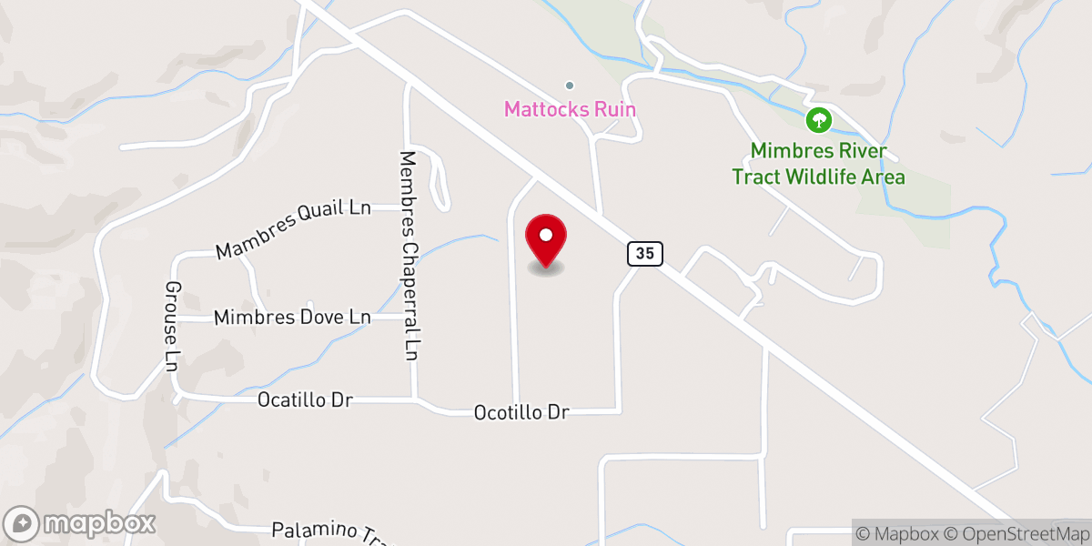 Map showing location of Rio Mimbres Baptist Church