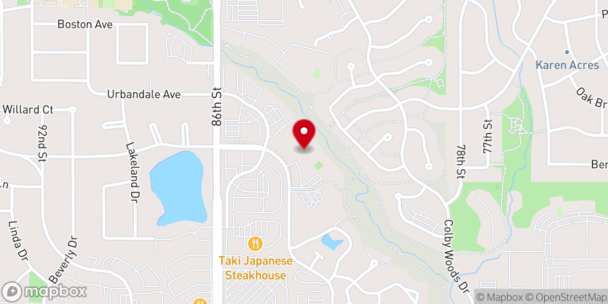 Map showing location of Olivet Baptist Church