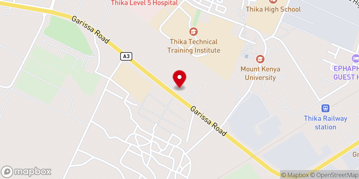 Map showing location of Neno Evangelism Church Thika