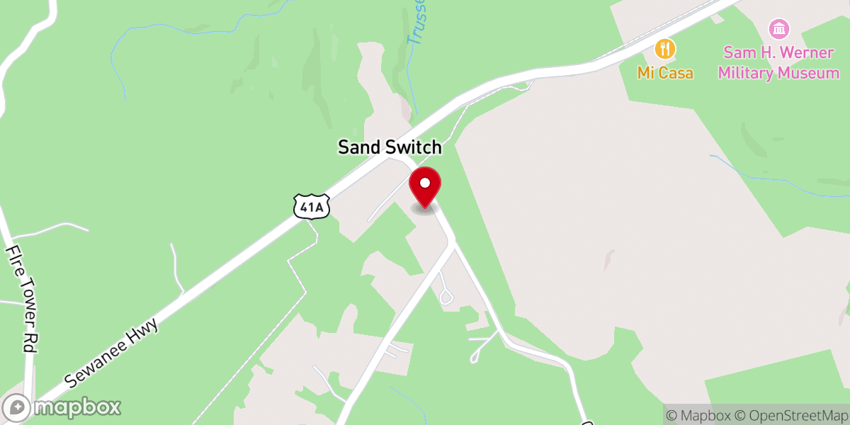 Map showing location of Midway Baptist Church