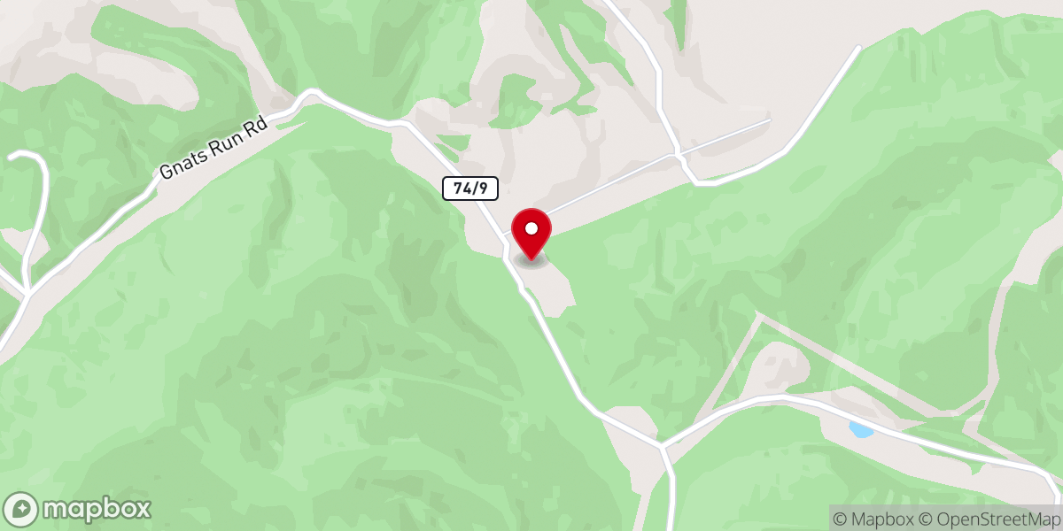 Map showing location of Gnat Run Church