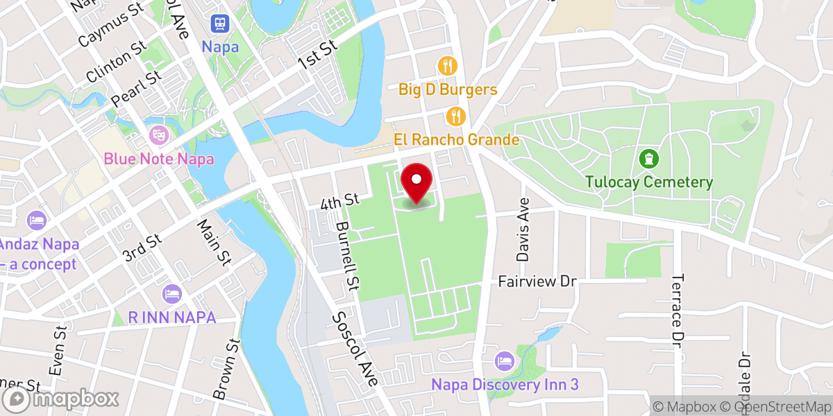 Map showing location of BottleRock Napa Valley