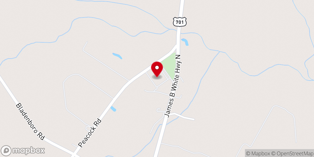 Map showing location of Western Prong Baptist Church