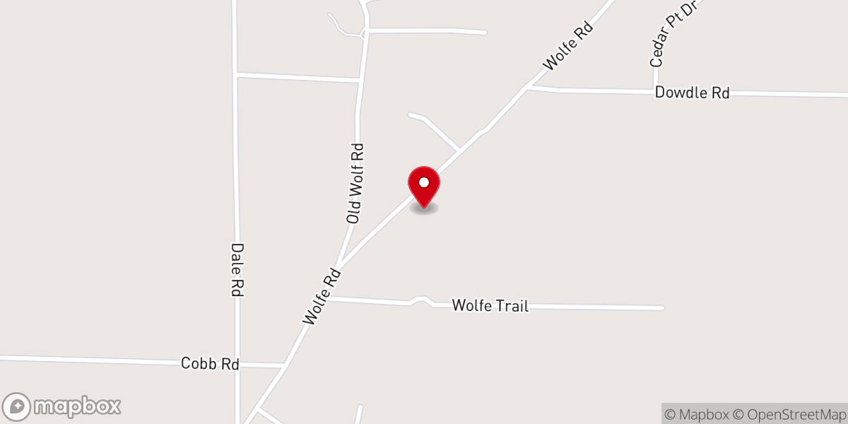 Map showing location of Caledonia Baptist Church