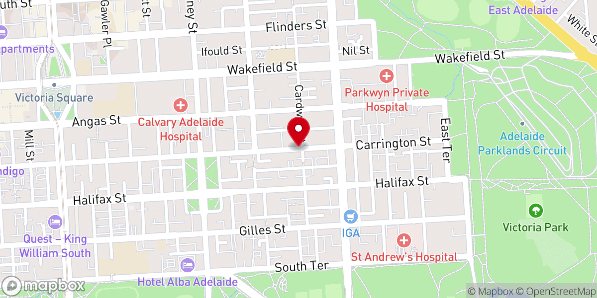 Map showing location of Nova Church Adelaide City