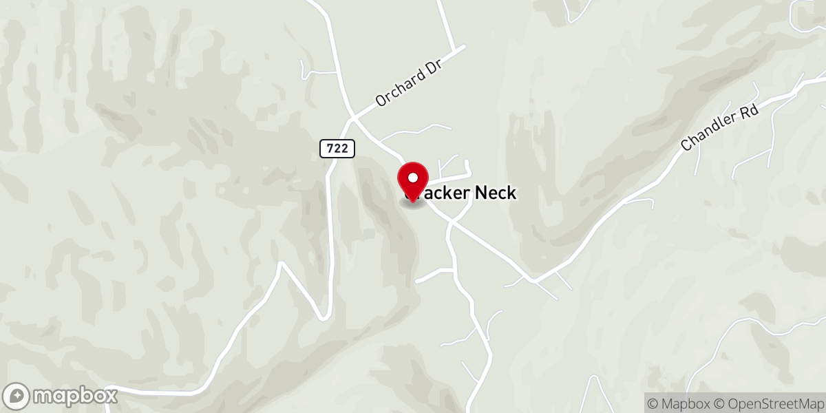 Map showing location of Crackers neck church
