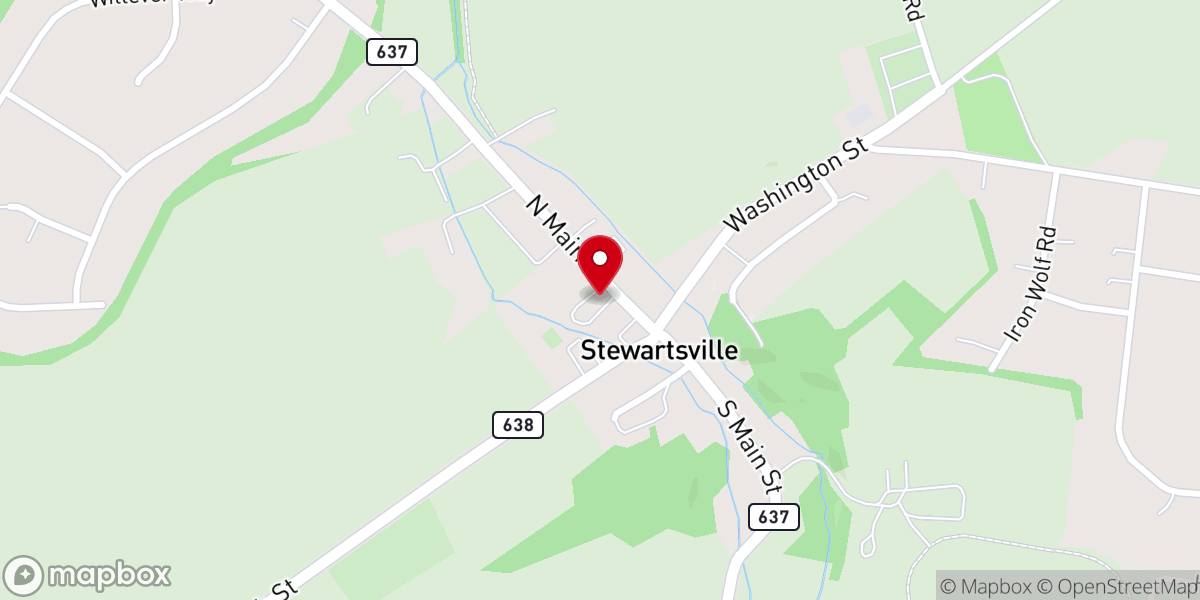 Map showing location of Stewartsville Presbyterian Church