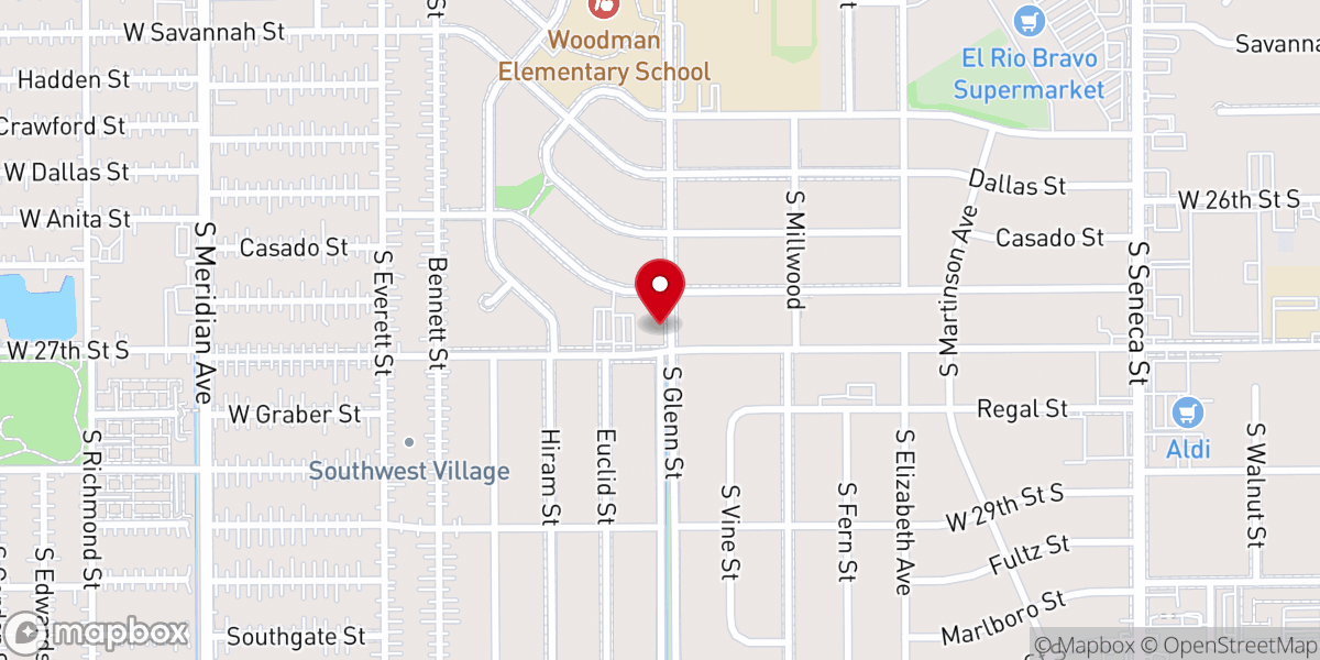 Map showing location of Glenn Park Christian Church