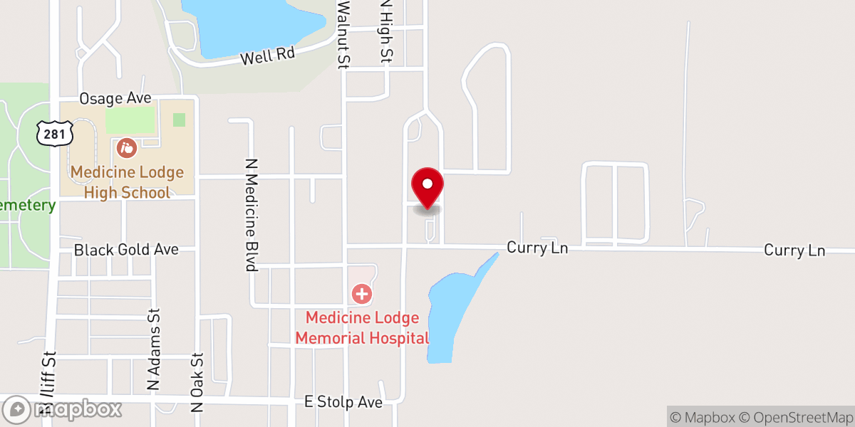 Map showing location of Holy Rosary Catholic Church