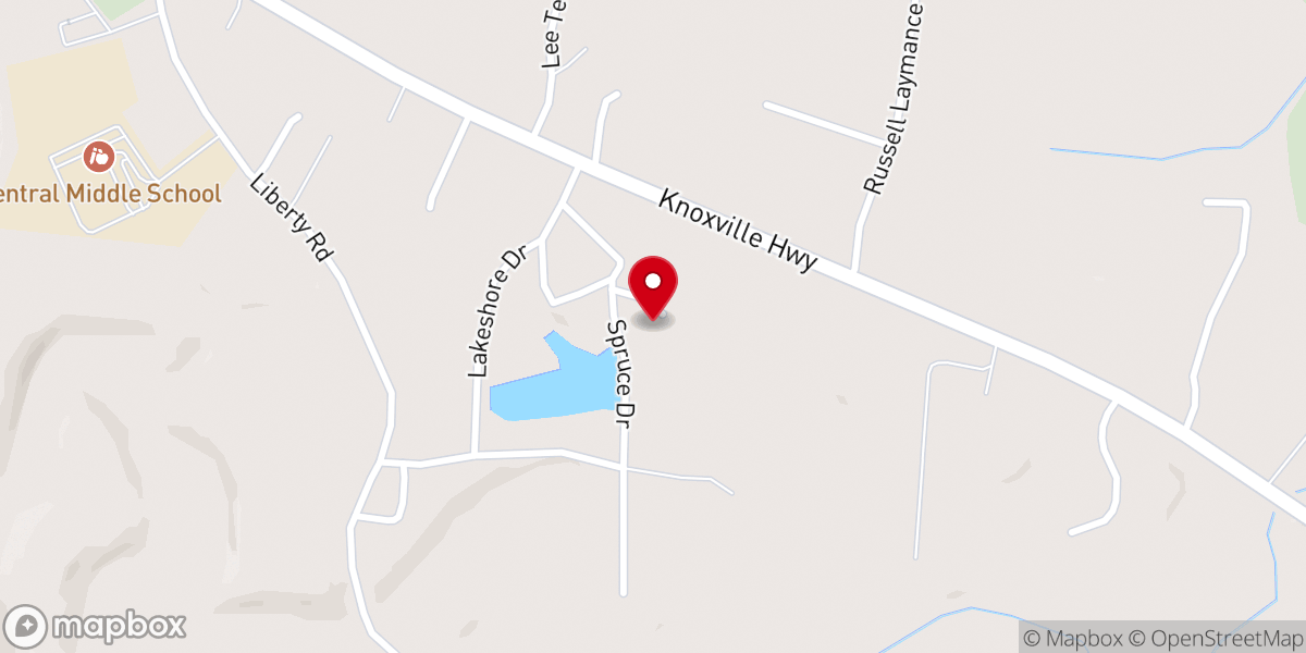 Map showing location of Misty Mountain Wedding Chapel