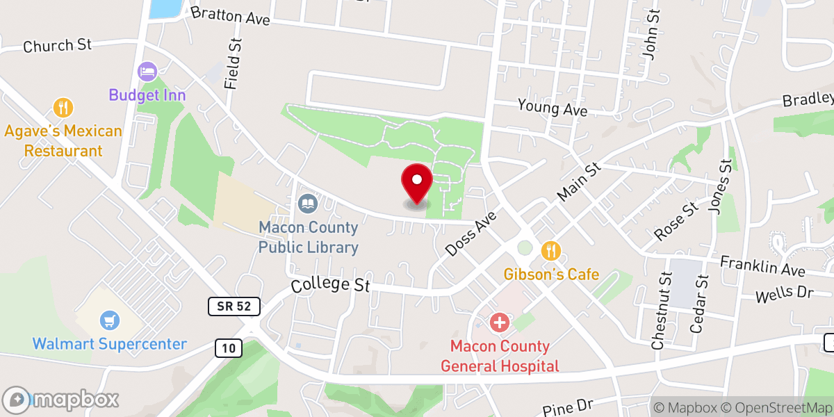 Map showing location of Lafayette Church of Christ