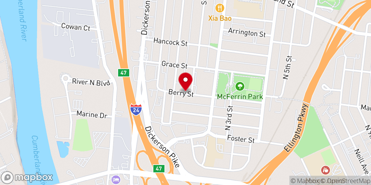 Map showing location of Mount Moriah Community Baptist Church