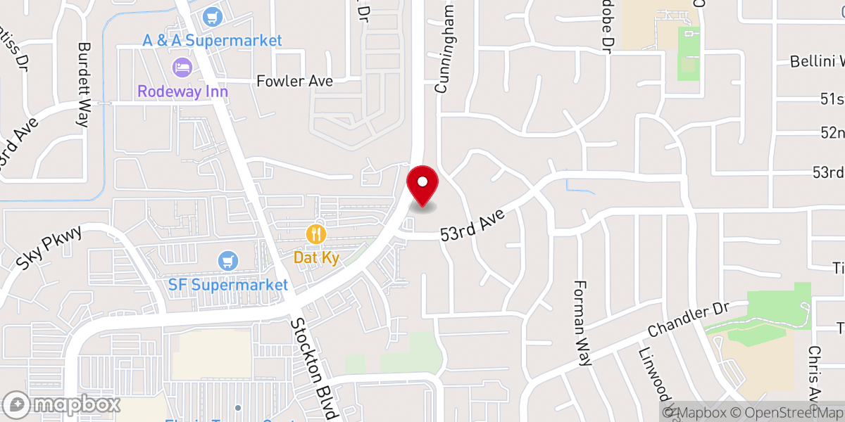 Map showing location of Mekane Sebhat Kidist Selasei Ethiopian Orthodox Tewahedo Church Sacramento