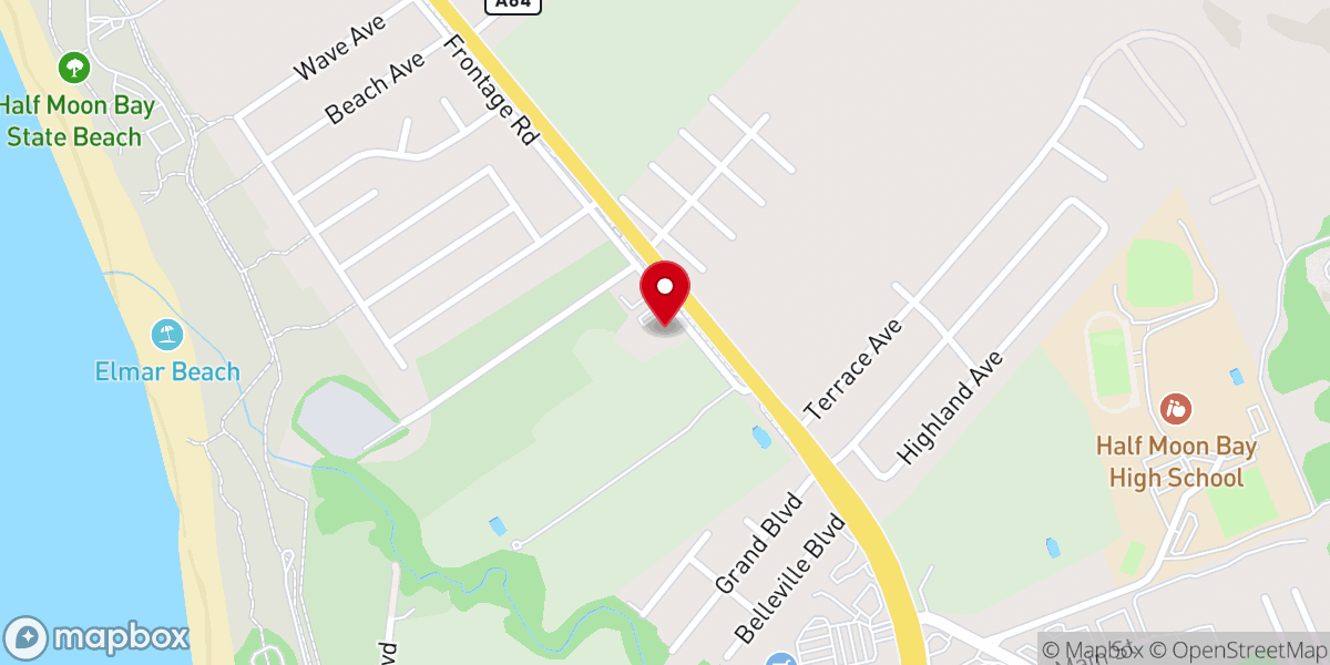 Map showing location of Coastside Lutheran Church