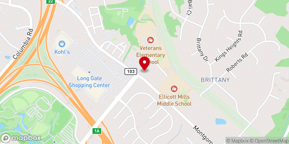 Map showing location of Ellicott City Meditation Inc