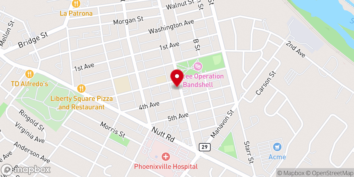 Map showing location of St. Ann's Parish Office